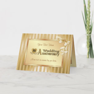 Carte 50e anniversaire de mariage - Or
