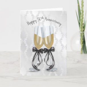 Carte 50e anniversaire de Mariage Toast de Champagne