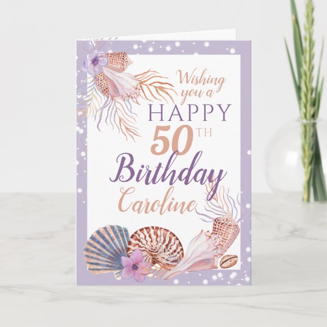 Carte 50e anniversaire de Seashell Coral (Devant)