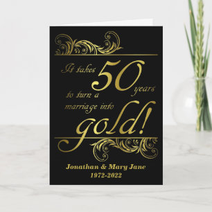 Carte 50e anniversaire du Mariage d'or