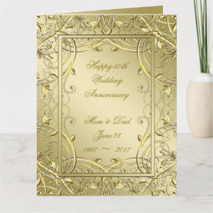 Carte 50e anniversaire du Mariage d'or 8,5x11