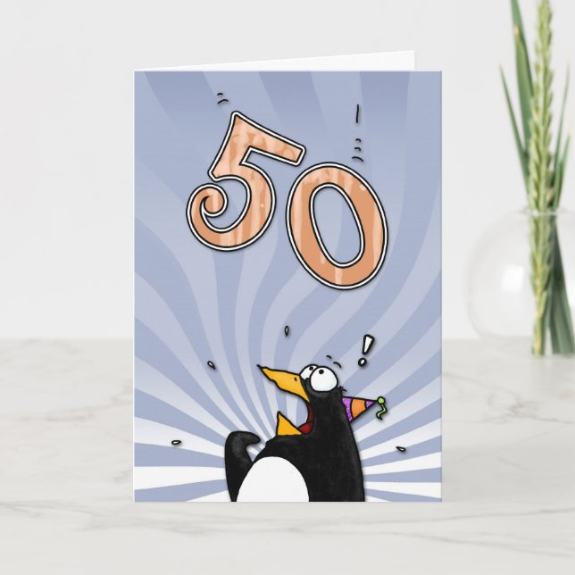Carte 50e anniversaire du Pingouin Surprise (Devant)