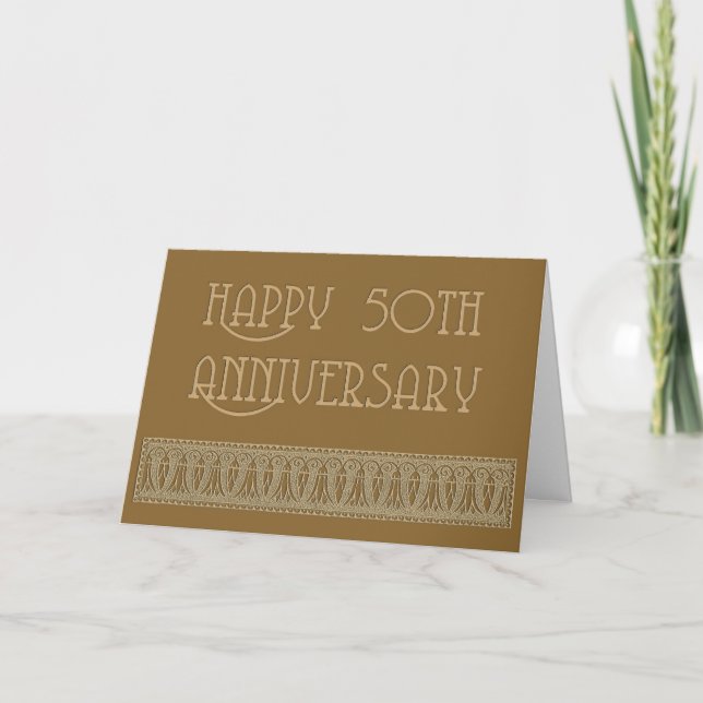 Carte 50e anniversaire élégant (Devant)