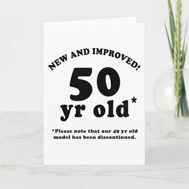 Carte 50e anniversaire Gag Cadeaux (Devant)