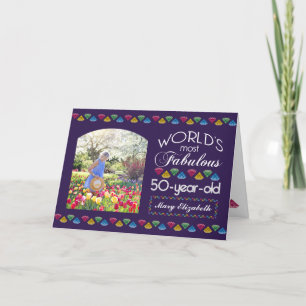 Carte 50e anniversaire Gemmes les plus fabuleuses Purple