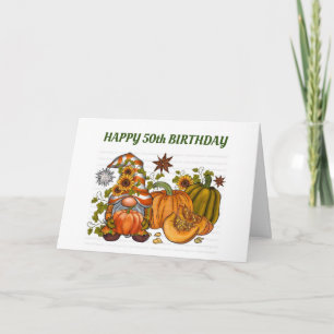 Carte *50e ANNIVERSAIRE* GNOME SOUHAITE QU'IL SOIT EN PE
