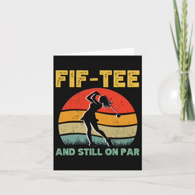 Carte 50e Anniversaire Golf Femme Design Retro 50 An Ol (Devant)