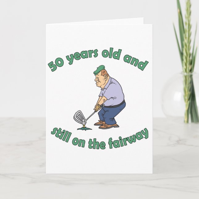 Carte 50e anniversaire Golfer Gag cadeau (Devant)