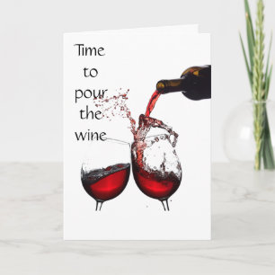 Carte **50e** ANNIVERSAIRE - HEURE DE VERSER LE VIN
