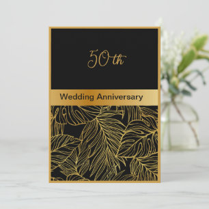 carte 50e anniversaire mariage or noir vert