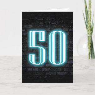 Carte 50e anniversaire néon Connexion en brique
