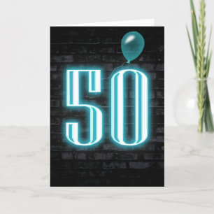 Carte 50e anniversaire néon Connexion en brique