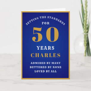 Carte 50e anniversaire Père Fils grand-père 50 aimés par