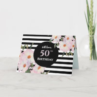 50e anniversaire personnalisé Aquarelle Rose rayur