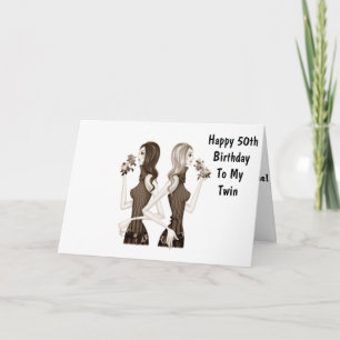 Carte **50e** ANNIVERSAIRE SOUHAITE À MA **SOEUR DOUCE**