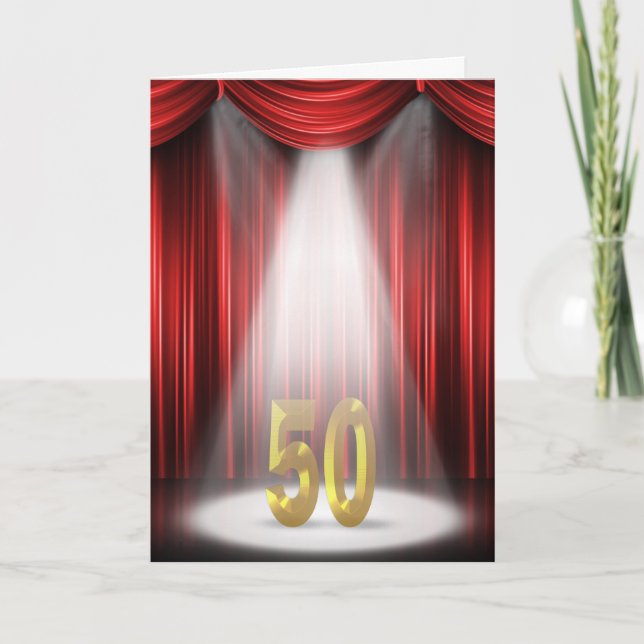 Carte 50e anniversaire sous les projecteurs sur scène (Devant)