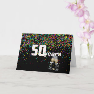 Carte 50e anniversaire toast en confetti