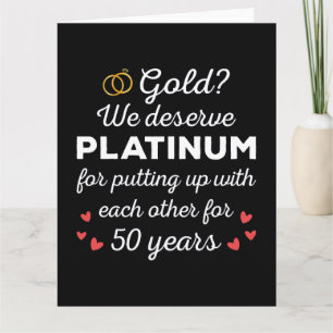 Carte 50ème anniversaire de Mariage I - Gold Funny Coupl