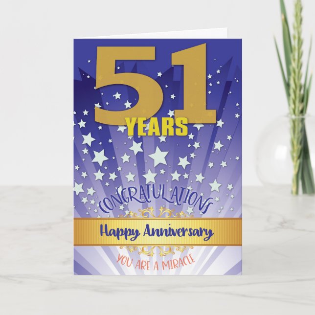 Carte 51 Anniversaire de la reprise Numéros gras (Devant)