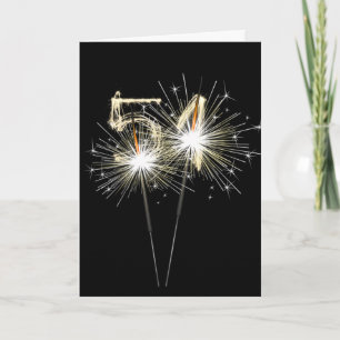Carte 51e anniversaire Sparklers en noir