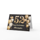 52e anniversaire Ballons noirs et or Anniversaire