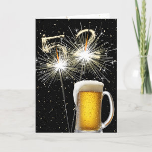 Carte 52e anniversaire Sparklers avec Beer Mug