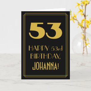 Carte 53e anniversaire - Art Déco Inspiré Look "53" & No
