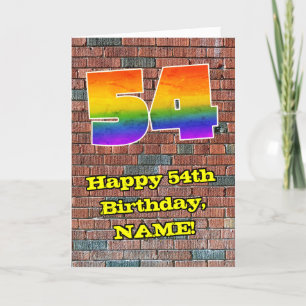 Carte 54e anniversaire : Arc en ciel inspiré par les gra