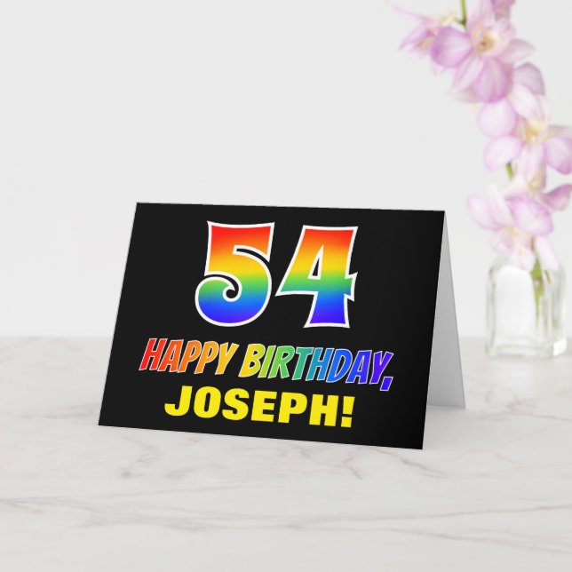 Carte 54e anniversaire : Bold, amusant, simple, arc-en-c (Orchidée)