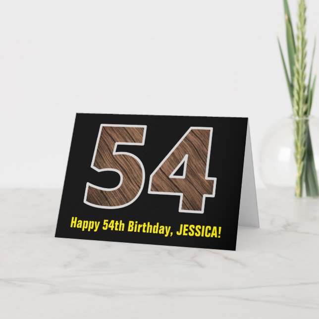 Carte 54e anniversaire : Nom + Faux Motif de grains de b (Devant)
