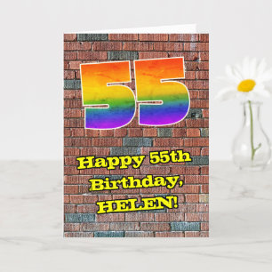 Carte 55e anniversaire : Arc en ciel inspiré par les gra