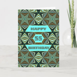 Carte 55e anniversaire avec Green Abstract Design