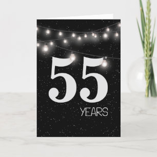 Carte 55e anniversaire avec lumières et étoiles