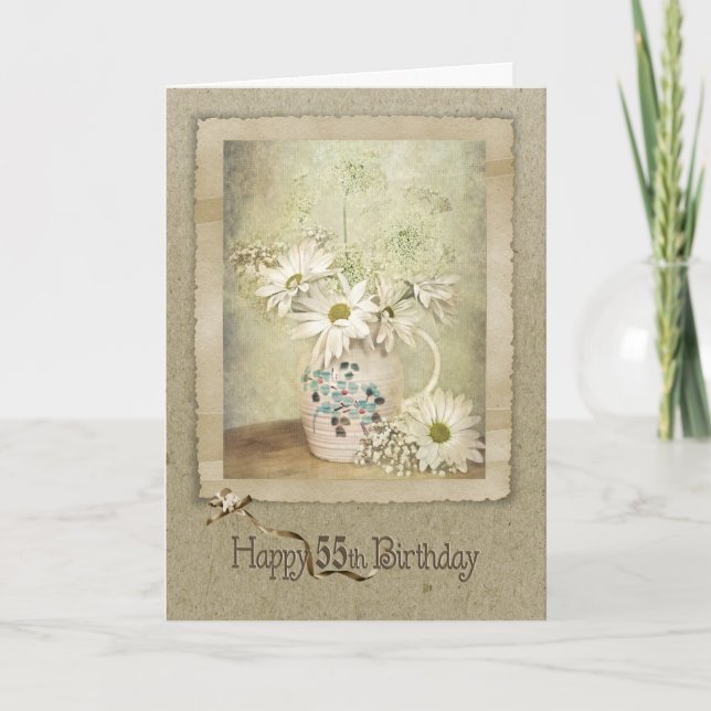 Carte 55e anniversaire Daisy Bouquet (Devant)