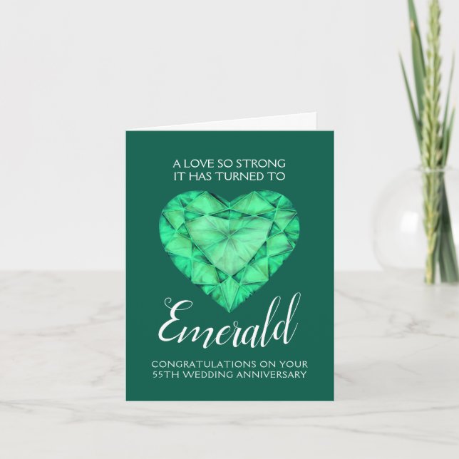 Carte 55e anniversaire du Mariage Emerald Love si fort (Devant)