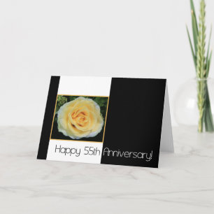 Carte 55e anniversaire du Mariage - Rose jaune
