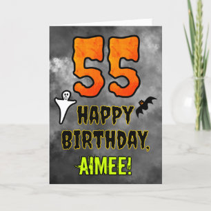 Carte 55e anniversaire : Eerie Halloween Thème + Nom per