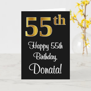 Carte 55e anniversaire ~ Elégant luxe Faux Gold Look #