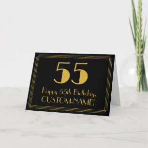 Carte 55ème anniversaire : Art Déco Inspiré Look "55" +