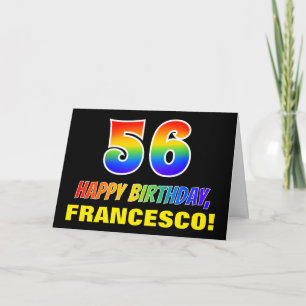 Carte 56e anniversaire : Bold, amusant, simple, arc-en-c