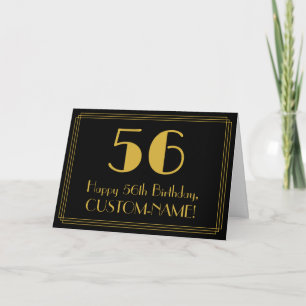 Carte 56ème anniversaire : Art Déco Inspiré Look "56" + 