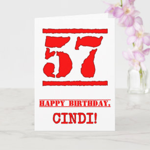 Carte 57e anniversaire : Amusant, Timbre en caoutchouc r