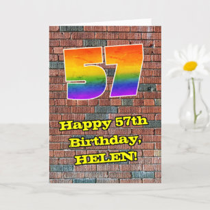 Carte 57e anniversaire : Arc en ciel inspiré par les gra