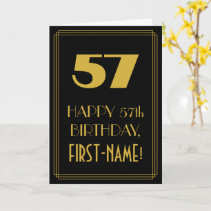 Carte 57e Anniversaire – Look inspiré de l'Art Déco "57"