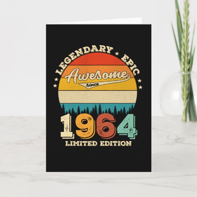 Carte 58 Year Old Awesome Since 1964 58th Birthday Gift (Devant)