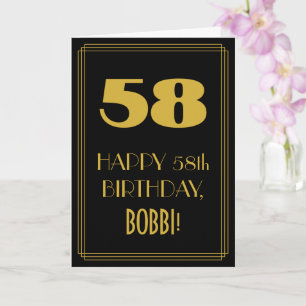 Carte 58e anniversaire - Art Déco Inspiré Look "58" & No