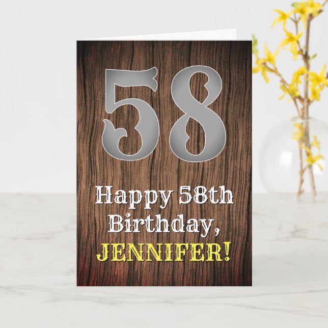 Carte 58e anniversaire : Pays inspiré par l'Ouest Look,  (Fleur jaune)