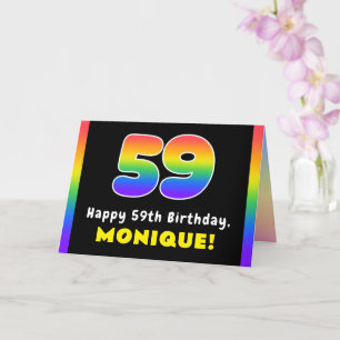 Carte 59e anniversaire : Arc-en-ciel coloré # 59, Nom pe