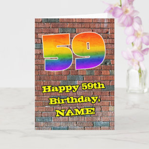 Carte 59e anniversaire : Arc en ciel inspiré par les gra