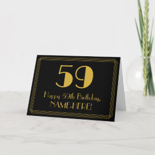 Carte 59e anniversaire : Art Déco Inspiré Look "59" + No